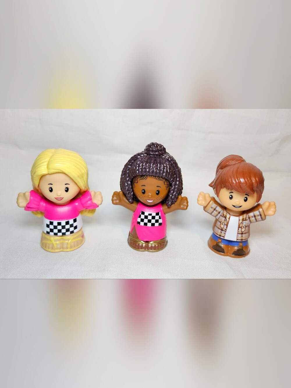 Fisher Price Little People Barbie Race Car Driver and Farmer Figure Lot Of 3